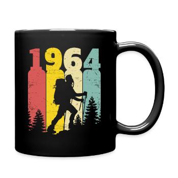 Retro Year 1964 Hiker 60 Years Anniversary - Full Colour Mug - black - Right