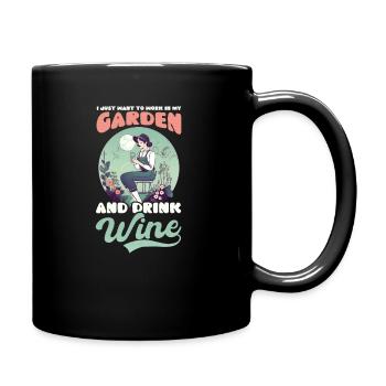 Landschaftsgärtner Arbeit im Garten Wein trinken - Tasse einfarbig - Schwarz - Rechts