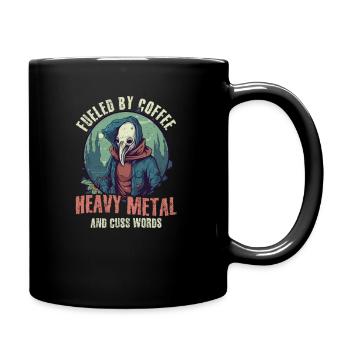 Rockmusik, befeuerter Kaffee, Heavy Metal, Schimpfwörter - Tasse einfarbig - Schwarz - Rechts