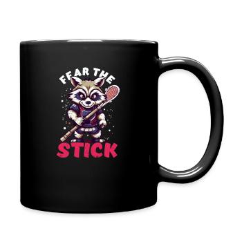 Lacrosse Trainer Fear Stick Racoon - Tasse einfarbig - Schwarz - Rechts