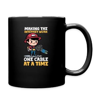 Network Engineering Making Internet Work - Full Colour Mug - black - Right