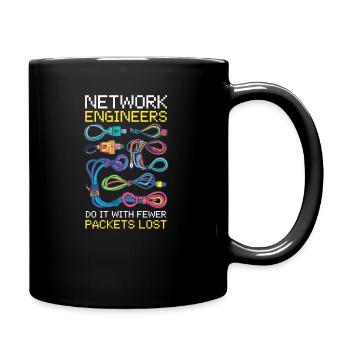 Network Engineering Do It with Fewer Packets Lost - Full Colour Mug - black - Right