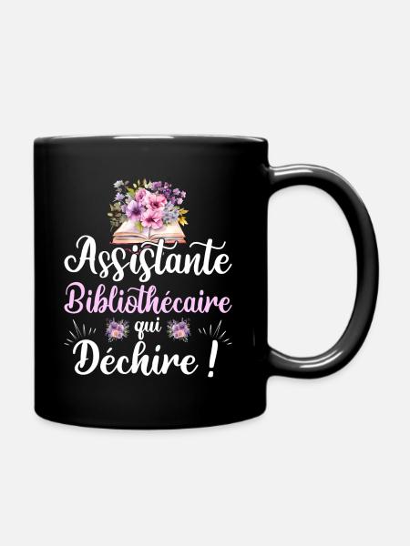 Assistante Bibliothécaire Qui Déchire - Mug uni - noir