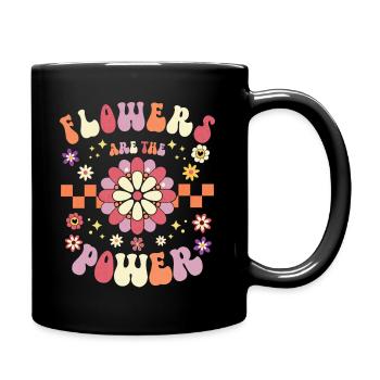Phrase Positive Années 70 et 80 Fleurs - Mug uni - noir - Droite