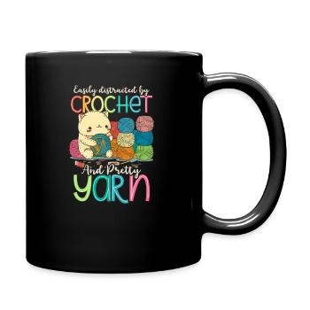 Crochet Au Crochet Et Joli Chat En Fil - Mug uni - noir - Droite