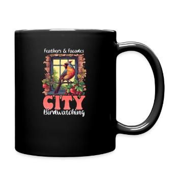 Urban Birdwatching Federn Fassaden Stadt - Tasse einfarbig - Schwarz - Rechts