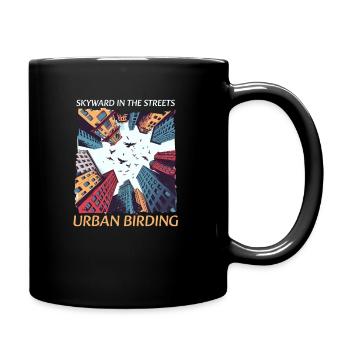 Observation des oiseaux urbains vers le ciel dans les rues Urban Birdin - Mug uni - noir - Droite