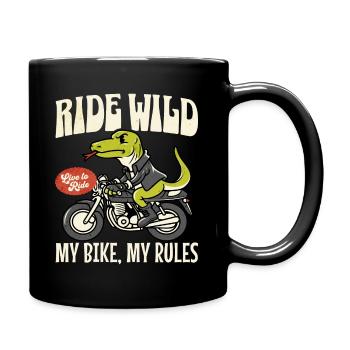 Humor Man Biker Fan Motorcycles - Full Colour Mug - black - Right