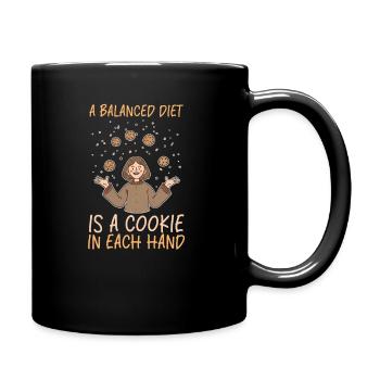 Un régime équilibré pour les amateurs de biscuits est un biscuit dans chaque main - Mug uni - noir - Droite