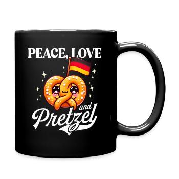 Peace Love Adores German Pretzel - Full Colour Mug - black - Right