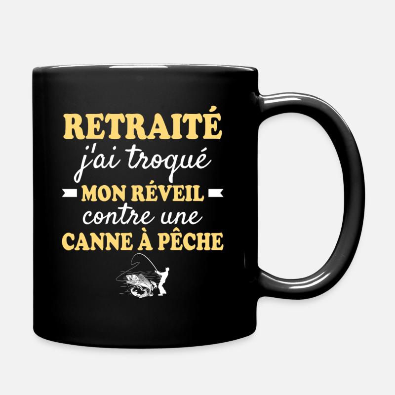 Retraite Papa Retraité Pêcheur - Mug uni - noir