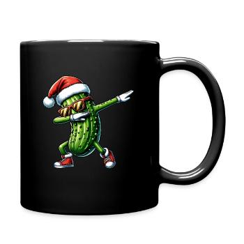 Dabbing Gurke Weihnachten Santa Hat - Tasse einfarbig - Schwarz - Rechts