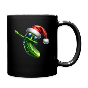 Gurke Santa Hat Weihnachten Dabbing - Tasse einfarbig - Schwarz - Rechts