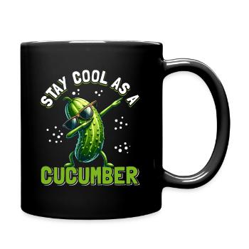 Coole Gurke Salatgurke Sauer Vegetarier Vegan - Tasse einfarbig - Schwarz - Rechts
