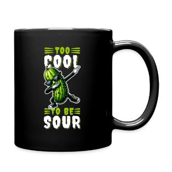 Sour Cucumber Too Cool To Be Sour Vegetables Funny - Full Colour Mug - black - Right