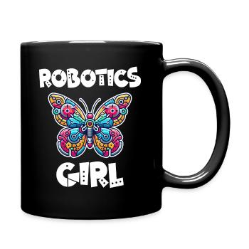 Butterfly Robot Robotic Girl - Full Colour Mug - black - Right