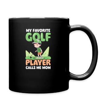 Golfen Mama Lieblingsspieler ruft Mama an - Tasse einfarbig - Schwarz - Rechts