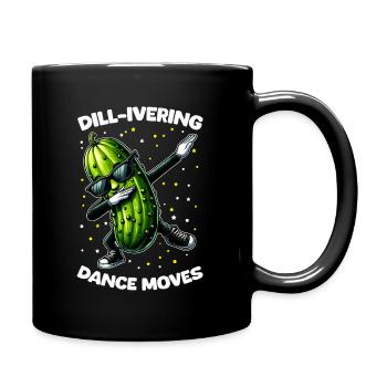 Lustige Gurke Dabbing Tanzen - Tasse einfarbig - Schwarz - Rechts