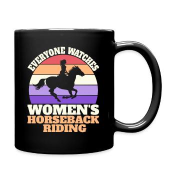 Retro Sport Women's Riding - Full Colour Mug - black - Right