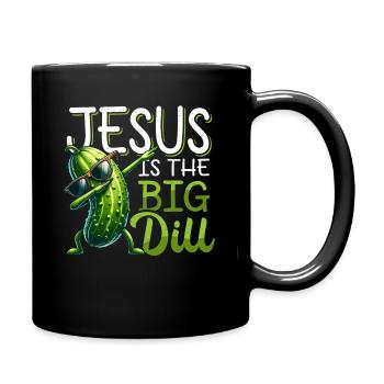 Lustige Gurke für Christen Glaube Jesus - Tasse einfarbig - Schwarz - Rechts