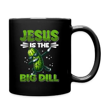 Lustige Saure Gurke für Christen Jesus - Tasse einfarbig - Schwarz - Rechts