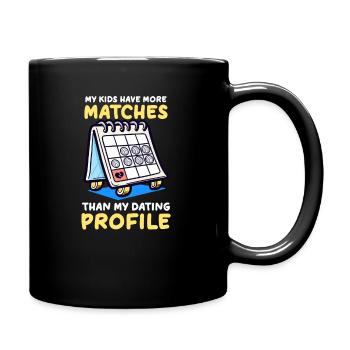 Volleyball Mom Kids More Matches Than Dating Profi - Full Colour Mug - black - Right