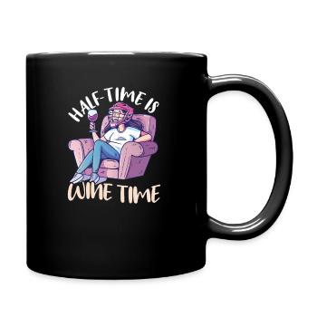La mi-temps de la crosse maman, c’est l’heure du vin - Mug uni - noir - Droite