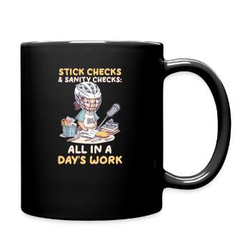 Lacrosse Mom Stick Checks et contrôles de santé mentale - Mug uni - noir - Droite
