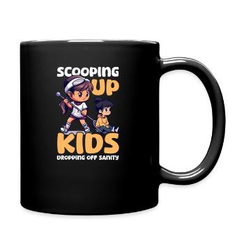Maman de crosse ramassant les enfants, déposant la santé mentale - Mug uni - noir - Droite