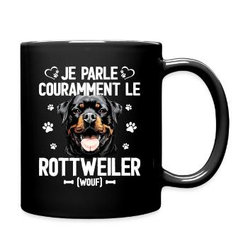 Parler Le Rottweiler Humour Chien - Mug uni - noir - Droite