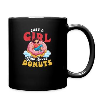 Donut-Mädchen liebt Donuts - Tasse einfarbig - Schwarz - Rechts