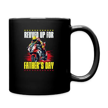 Motorbike Dad Revved Up For Fathers Day - Full Colour Mug - black - Right