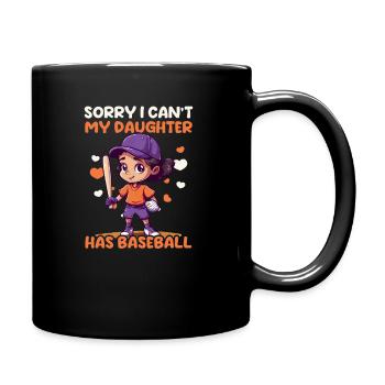 Baseball-Vater kann keine Tochter hat Baseball - Tasse einfarbig - Schwarz - Rechts