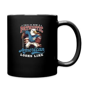 4. Juli Baseball Patriotischer Amerikaner sieht aus wie - Tasse einfarbig - Schwarz - Rechts