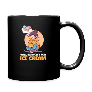 L’amateur de crème glacée fera de l’exercice pour la crème glacée - Mug uni - noir - Droite