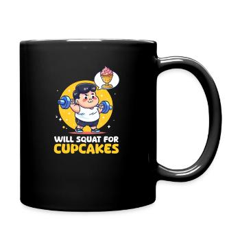 L’amateur de cupcakes s’accroupira pour les cupcakes - Mug uni - noir - Droite