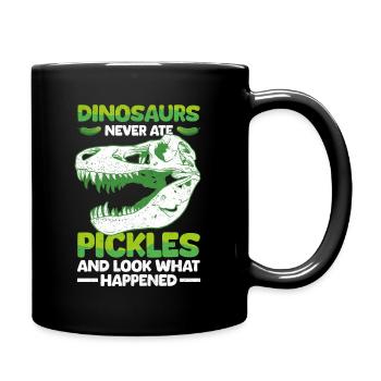 Gurke Dinosaurier Lustige Saure Gurken - Tasse einfarbig - Schwarz - Rechts