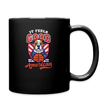 4 juillet Basketball Feels Good Be American - Mug uni - noir - Droite