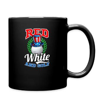 4. Juli Golf Rot Weiß Und Golf - Tasse einfarbig - Schwarz - Rechts