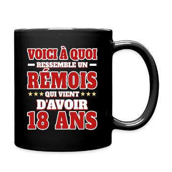 Supporter De Reims Anniversaire 18 Ans - Mug uni - noir - Droite
