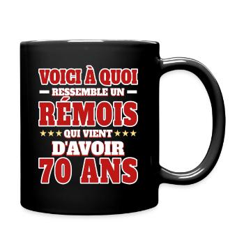 Supporter De Reims Anniversaire 70 Ans - Mug uni - noir - Droite