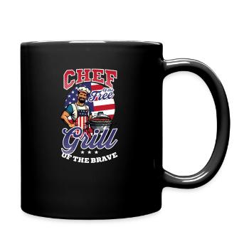 Patriotic Chef Chef Free, Griller Brave - Full Colour Mug - black - Right