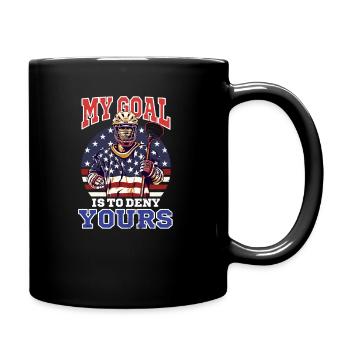 4. Juli Lacrosse Mein Tor Verweigere dein - Tasse einfarbig - Schwarz - Rechts