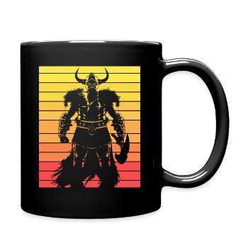 Vintage Wikinger Mann Vater - Tasse einfarbig - Schwarz - Rechts