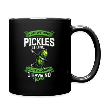 Saure Gurke Pickles Lustig - Tasse einfarbig - Schwarz - Rechts