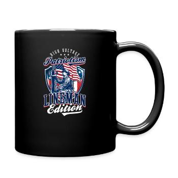 Patriote Patriotic Lineman High Voltage Patriotisme - Mug uni - noir - Droite
