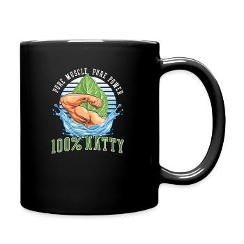 Natty Bodybuilder Pure Muscle Power: 100% Natty - Full Colour Mug - black - Right