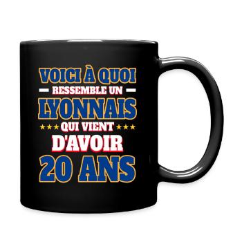 Supporter De Lyon Anniversaire 20 Ans - Mug uni - noir - Droite
