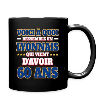 Supporter De Lyon Anniversaire 60 Ans - Mug uni - noir - Droite