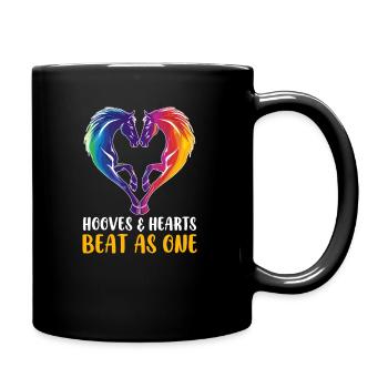Western Rodeo Hooves & Hearts : Battre comme un seul homme - Mug uni - noir - Droite